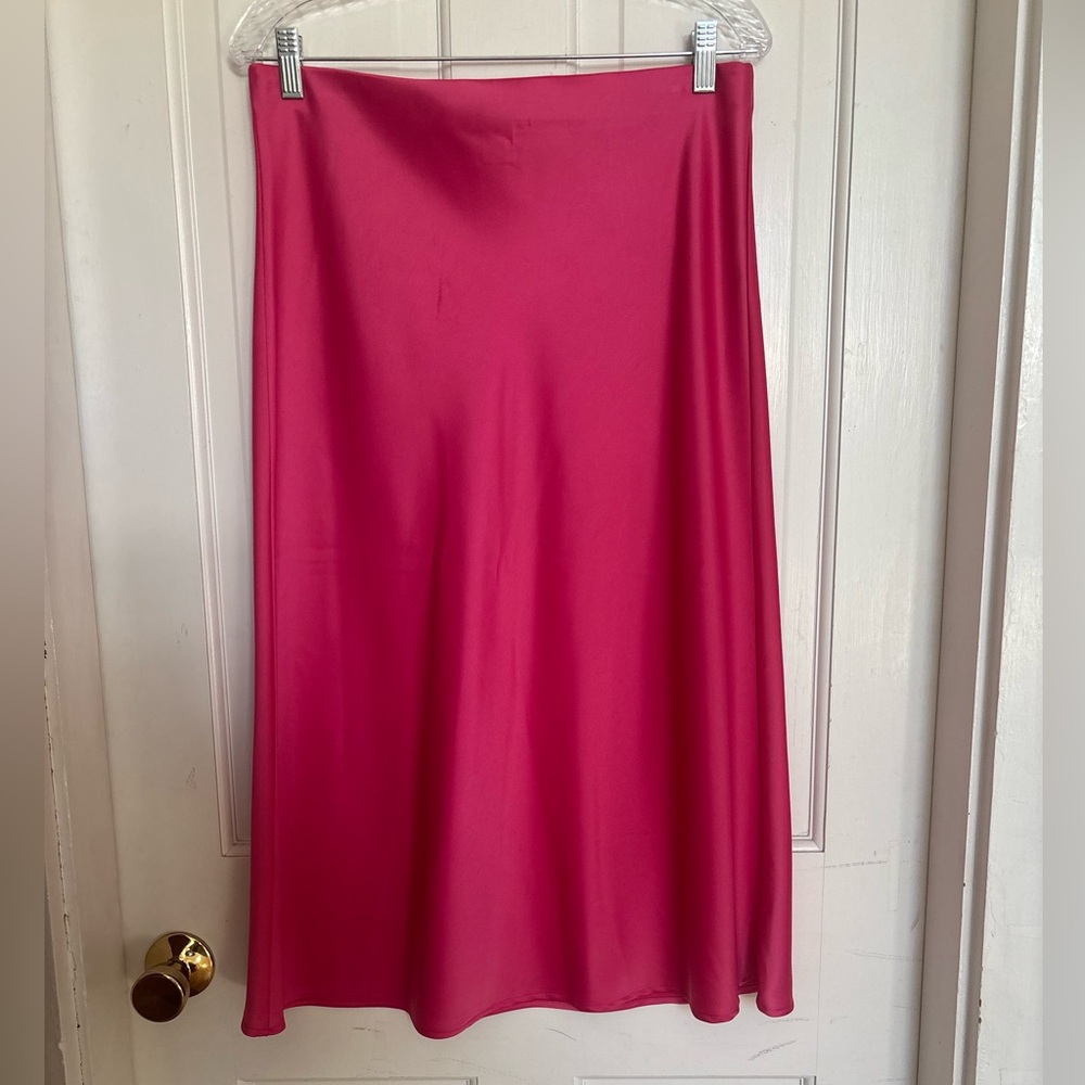Pink Satin Skirt